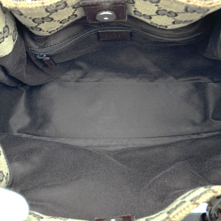 GUCCI グッチ 115007 トートバッグ ハンドバッグ GGキャンバス レザー ブラウン ヴィンテージ