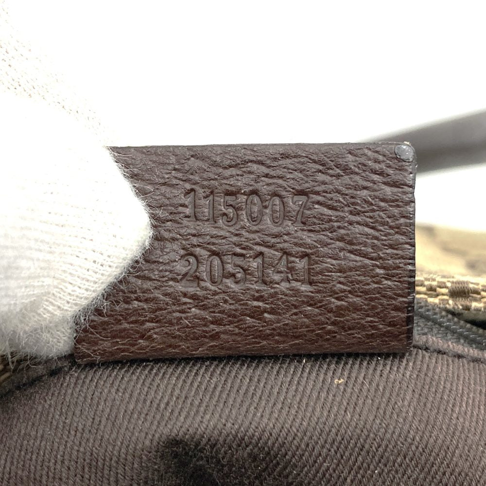GUCCI グッチ 115007 トートバッグ ハンドバッグ GGキャンバス レザー ブラウン ヴィンテージ