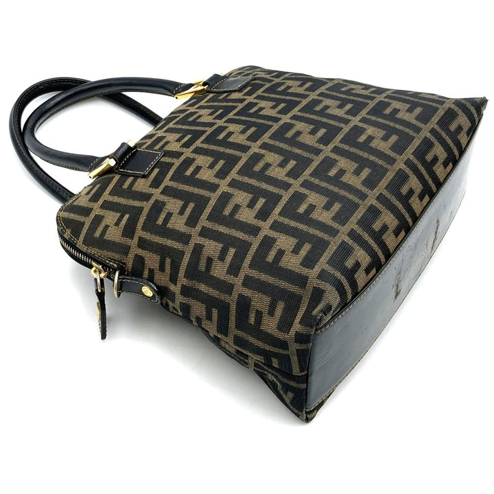 FENDI フェンディ ズッカ ハンドバッグ ナイロン ブラウン