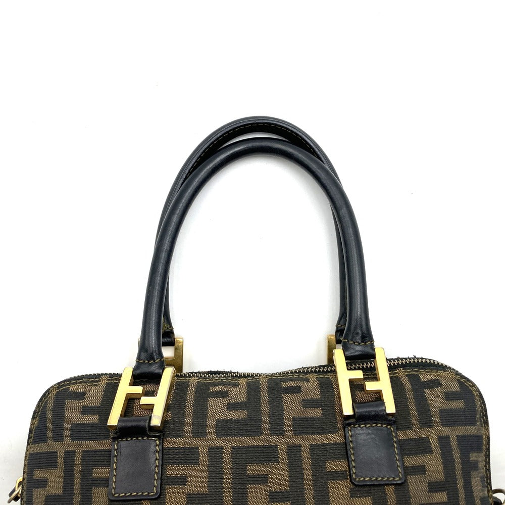 FENDI フェンディ ズッカ ハンドバッグ ナイロン ブラウン