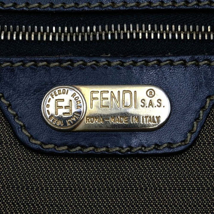 FENDI フェンディ ズッカ ハンドバッグ ナイロン ブラウン