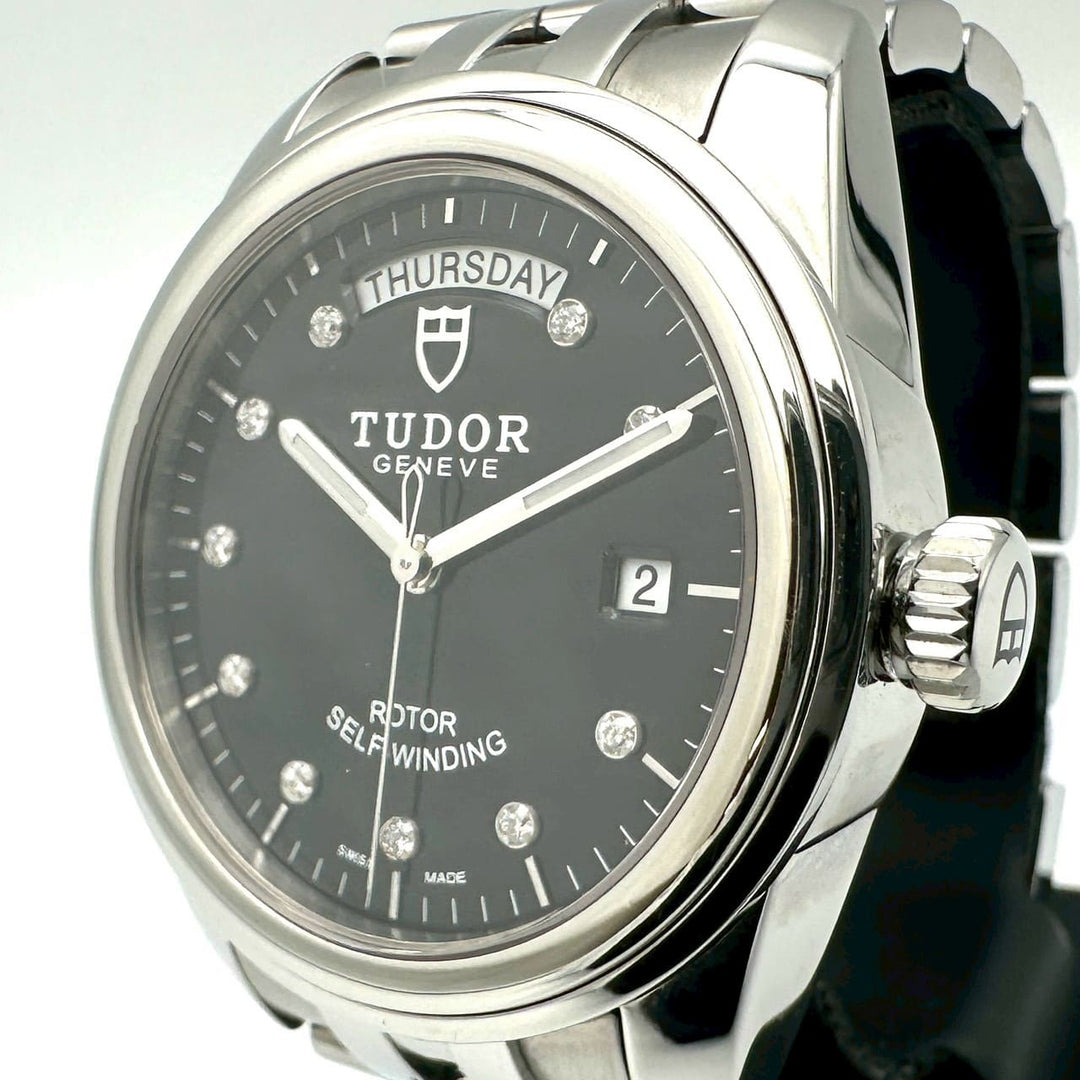美品 TUDOR チュードル チューダー グラマー デイトデイ 56000 腕時計 自動巻き SS ブラック