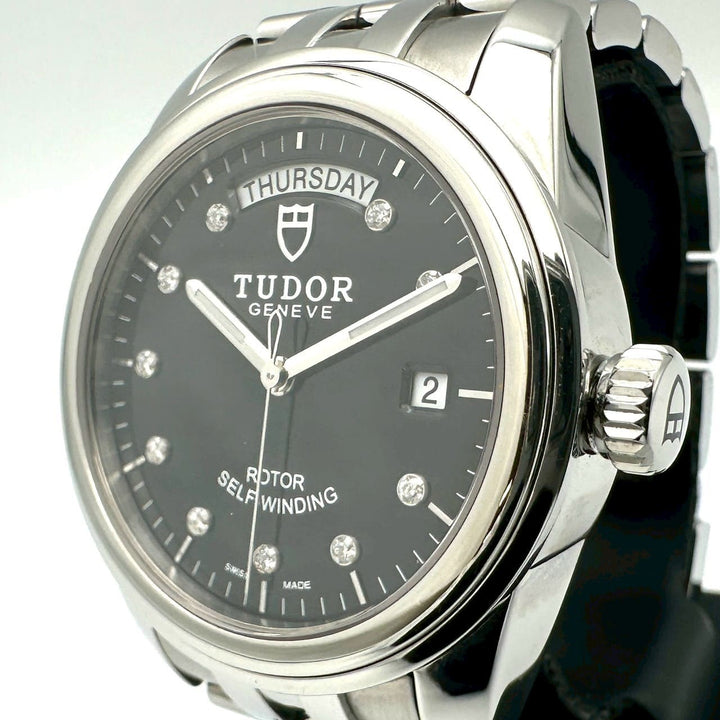 美品 TUDOR チュードル チューダー グラマー デイトデイ 56000 腕時計 自動巻き SS ブラック