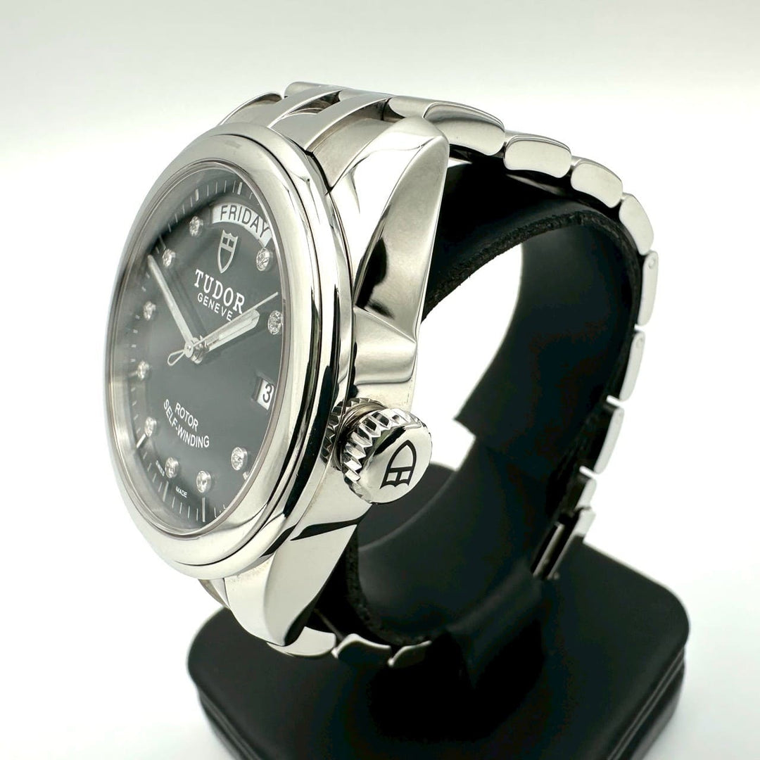 美品 TUDOR チュードル チューダー グラマー デイトデイ 56000 腕時計 自動巻き SS ブラック