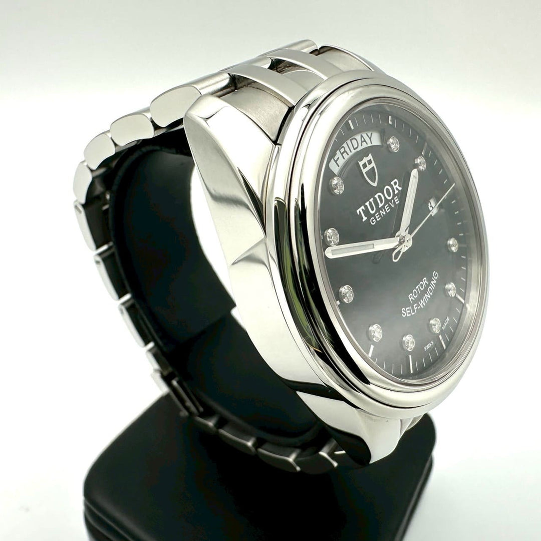 美品 TUDOR チュードル チューダー グラマー デイトデイ 56000 腕時計 自動巻き SS ブラック