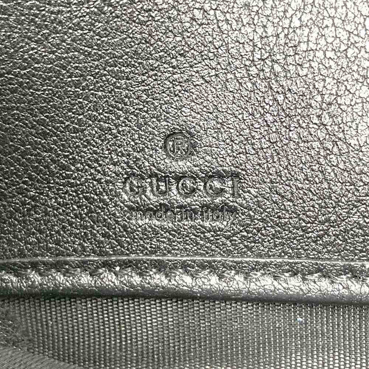GUCCI グッチ 658634 長財布 バンブー ダブルG ラウンドジップ レザー ブラック 長財布