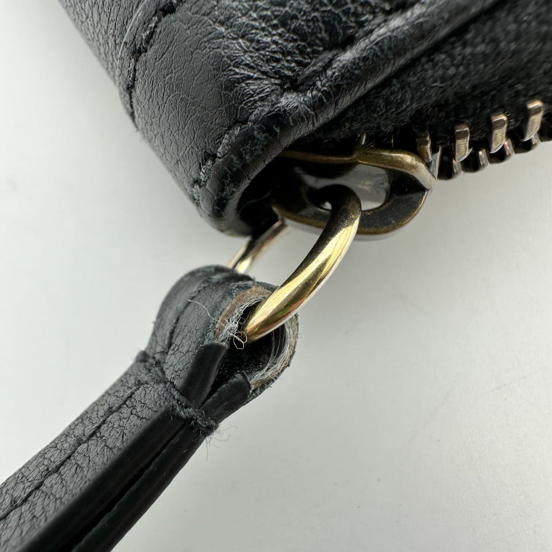 GUCCI グッチ 658634 長財布 バンブー ダブルG ラウンドジップ レザー ブラック 長財布