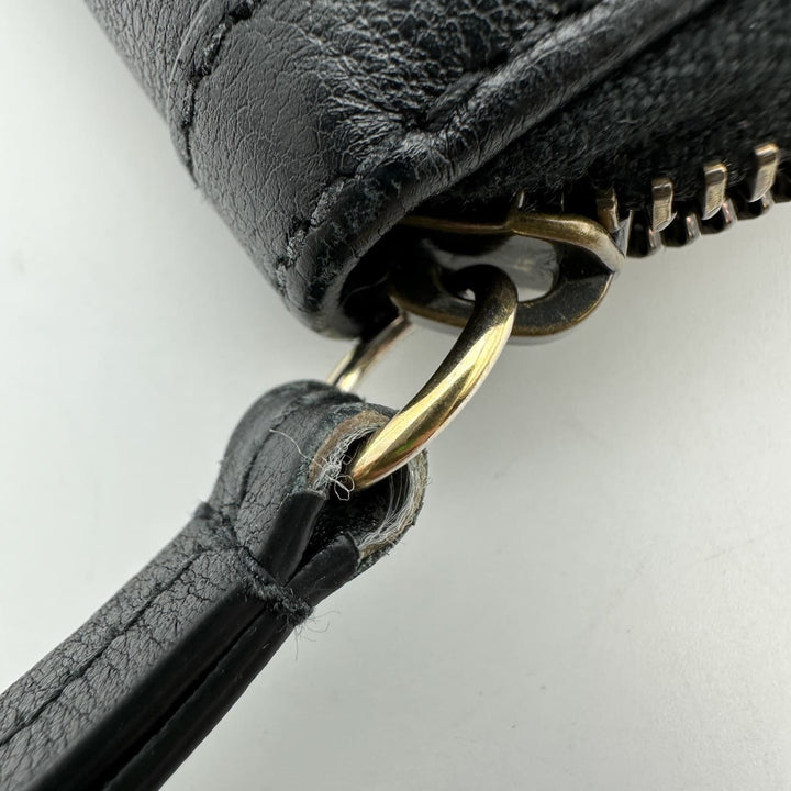 GUCCI グッチ 658634 長財布 バンブー ダブルG ラウンドジップ レザー ブラック 長財布