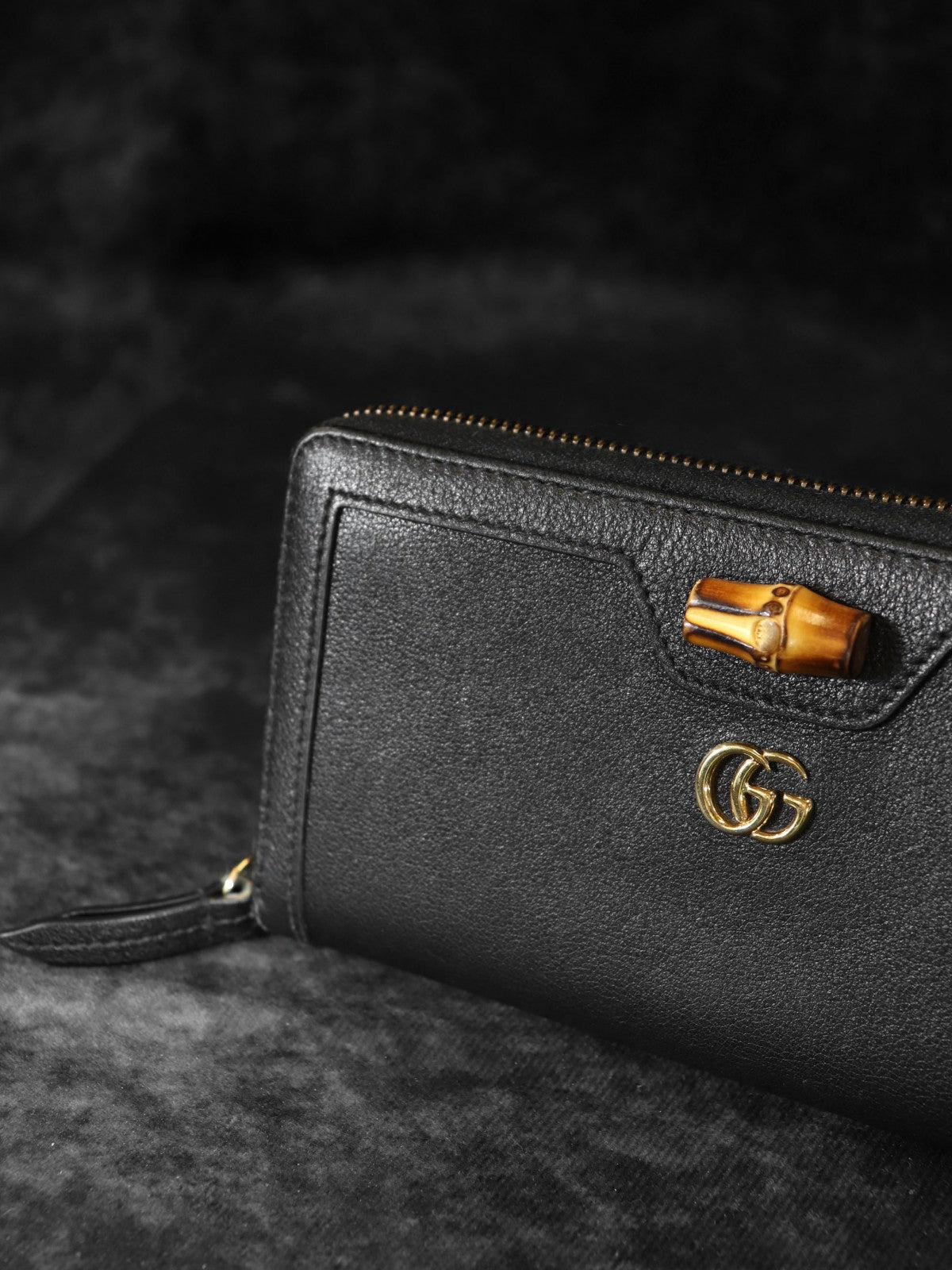 GUCCI グッチ 658634 長財布 バンブー ダブルG ラウンドジップ レザー