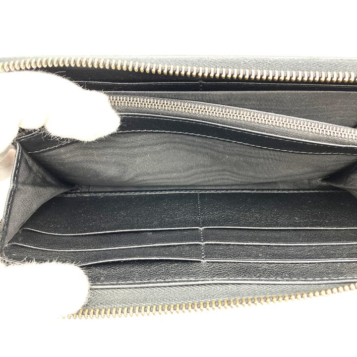 GUCCI グッチ 658634 長財布 バンブー ダブルG ラウンドジップ レザー ブラック 長財布