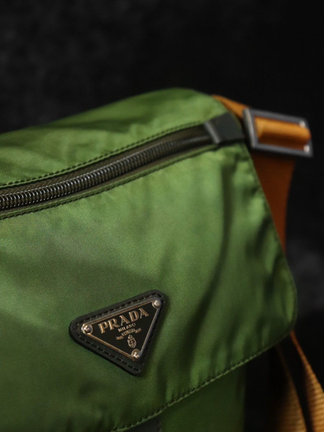 PRADA プラダ ショルダーバッグ ナイロン カーキ オレンジ