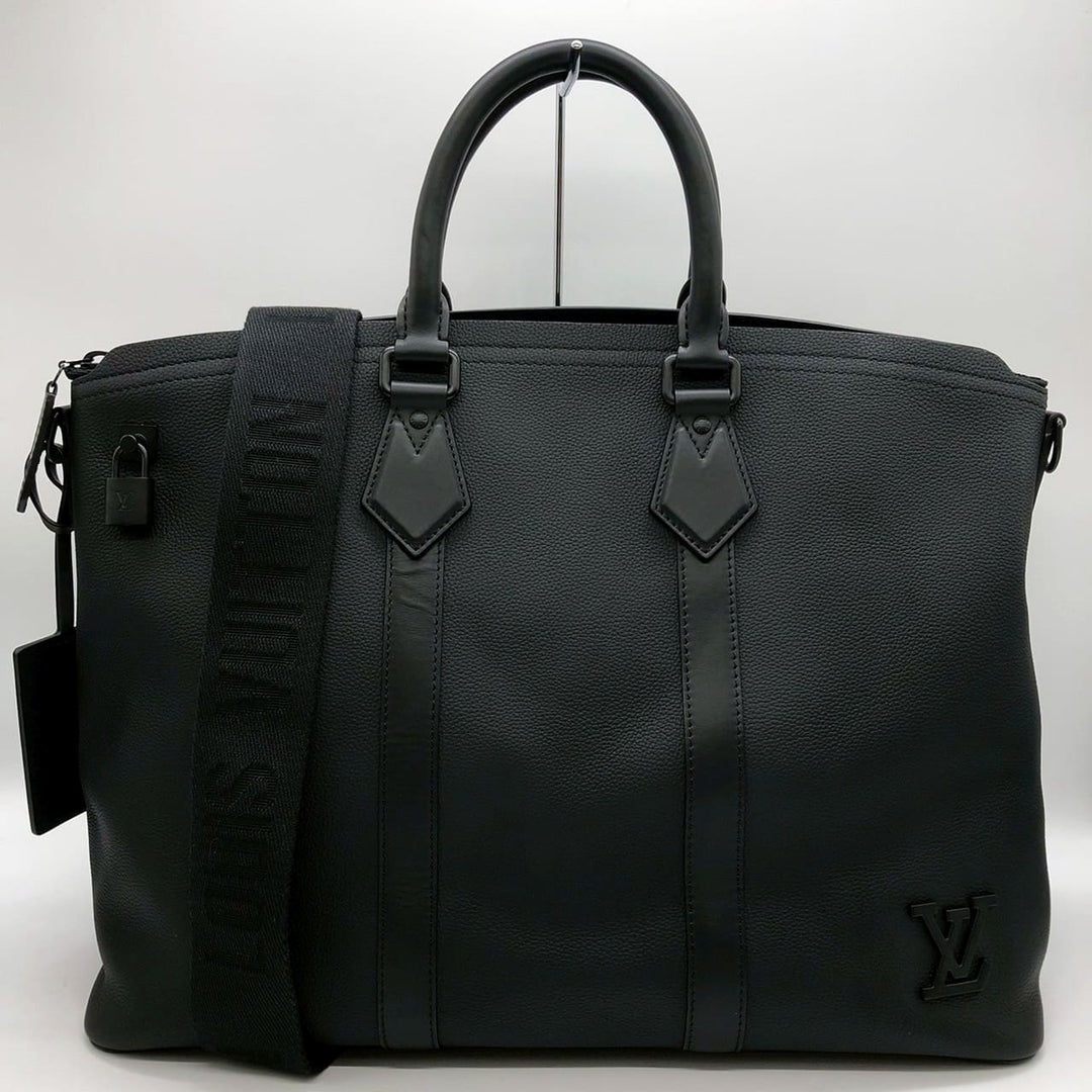 LOUIS VUITTON ルイ・ヴィトン M59158 LVアエログラム ロックイット 2way 箱 鍵 カデナ ハンドバッグ トートバッグ ビジネス トラベル レザー ブラック