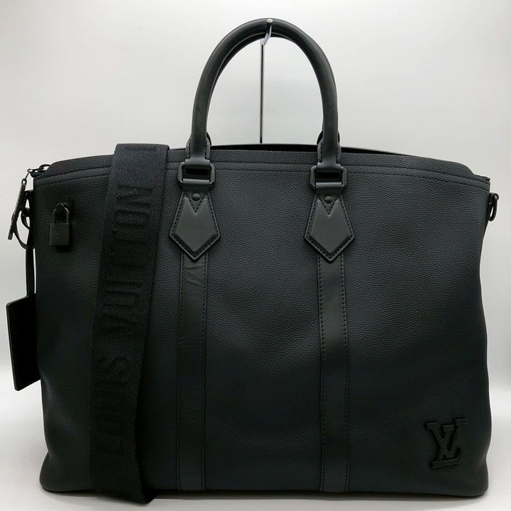 LOUIS VUITTON ルイ・ヴィトン M59158 LVアエログラム ロックイット 2way 箱 鍵 カデナ ハンドバッグ トートバッグ ビジネス トラベル レザー ブラック