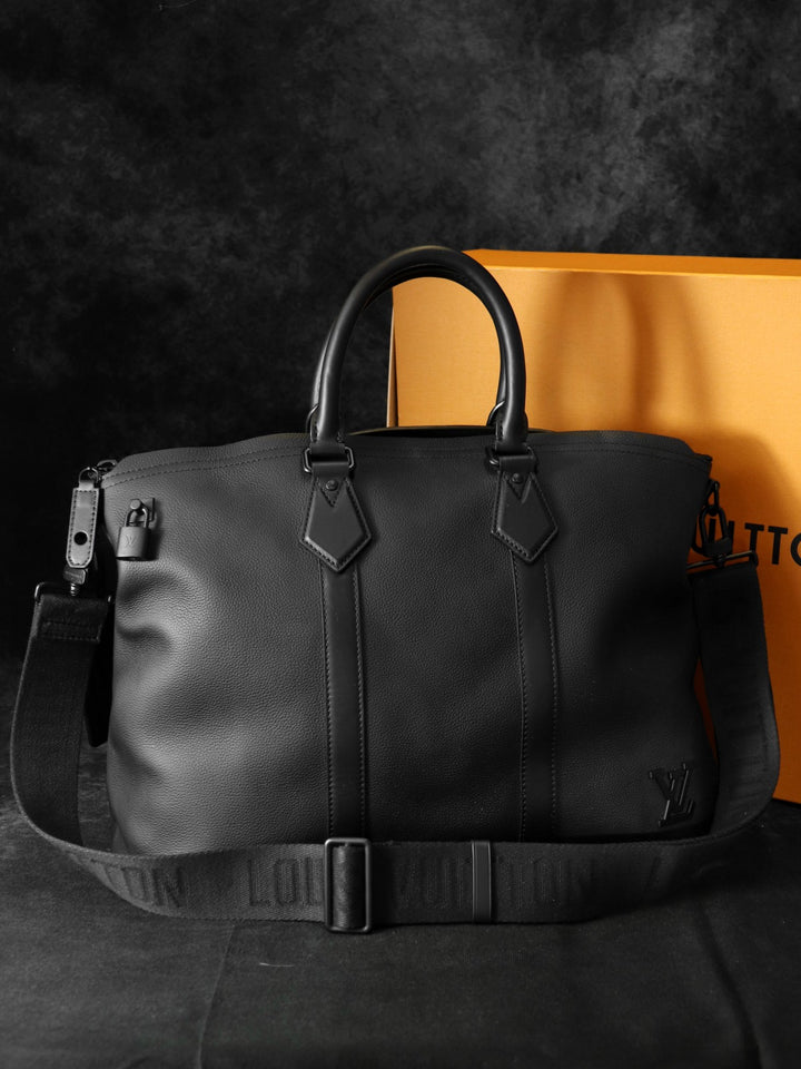 LOUIS VUITTON ルイ・ヴィトン M59158 LVアエログラム ロックイット 2way 箱 鍵 カデナ ハンドバッグ トートバッグ ビジネス トラベル レザー ブラック