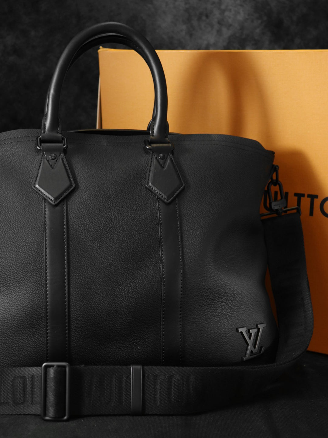 LOUIS VUITTON ルイ・ヴィトン M59158 LVアエログラム ロックイット 2way 箱 鍵 カデナ ハンドバッグ トートバッグ ビジネス トラベル レザー ブラック