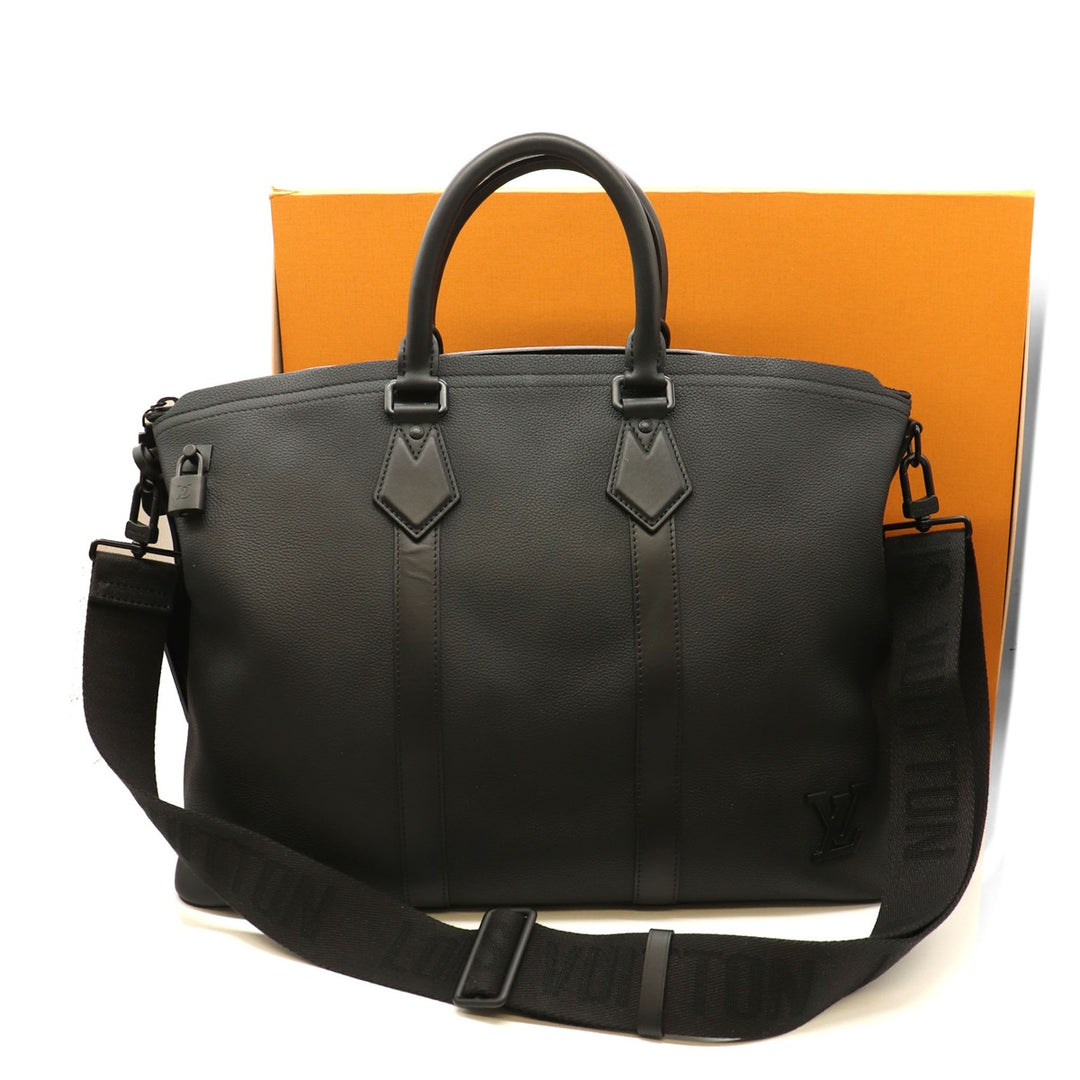 LOUIS VUITTON ルイ・ヴィトン M59158 LVアエログラム ロックイット 2way 箱 鍵 カデナ ハンドバッグ トートバッグ ビジネス トラベル レザー ブラック