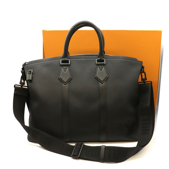 LOUIS VUITTON ルイ・ヴィトン M59158 LVアエログラム ロックイット 2way 箱 鍵 カデナ ハンドバッグ トートバッグ ビジネス トラベル レザー ブラック