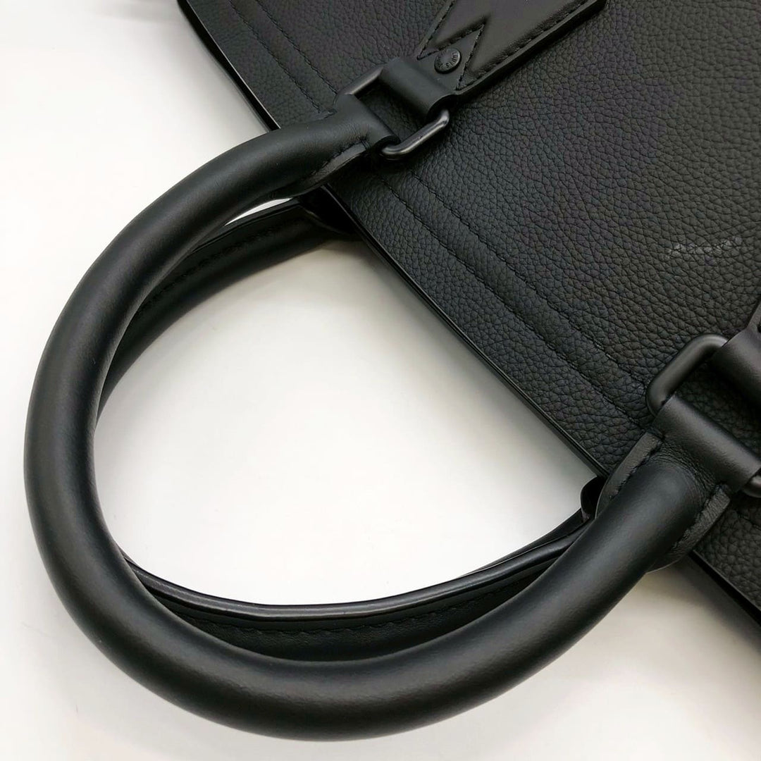 LOUIS VUITTON ルイ・ヴィトン M59158 LVアエログラム ロックイット 2way 箱 鍵 カデナ ハンドバッグ トートバッグ ビジネス トラベル レザー ブラック