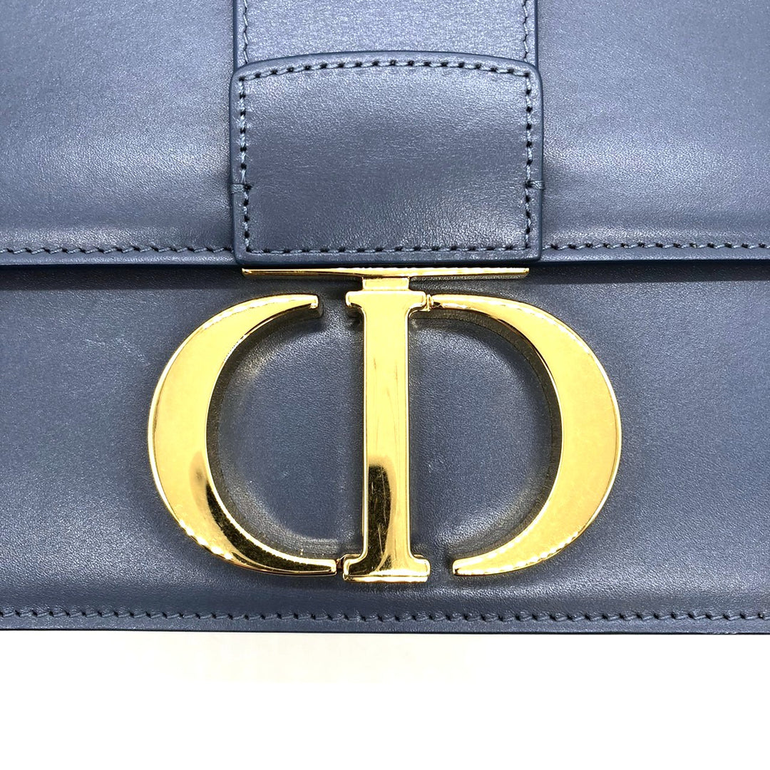 Dior クリスチャンディオール 30モンテーニュ 斜め掛けショルダーバッグ ブルー 青 レザー