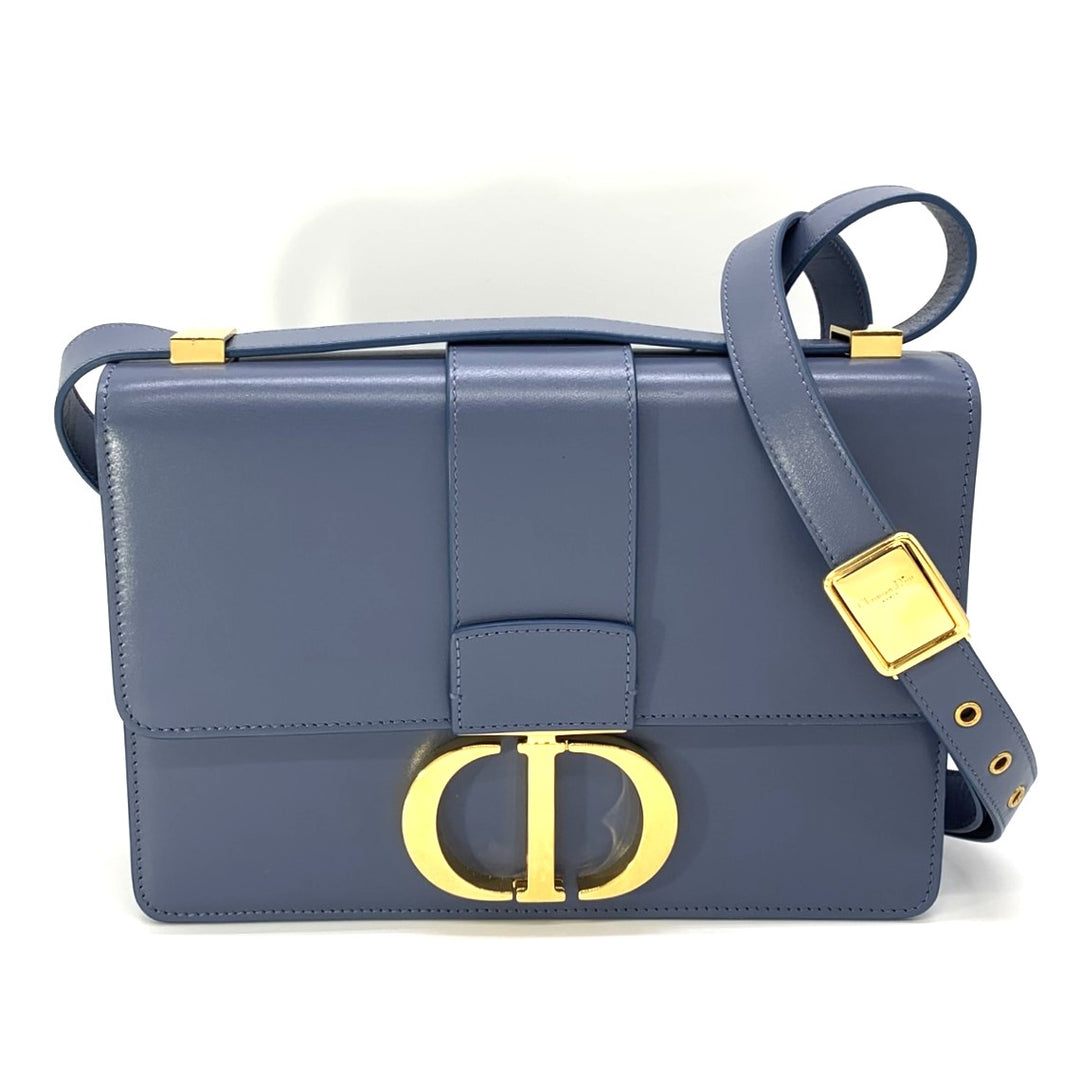 Dior クリスチャンディオール 30モンテーニュ 斜め掛けショルダーバッグ ブルー 青 レザー