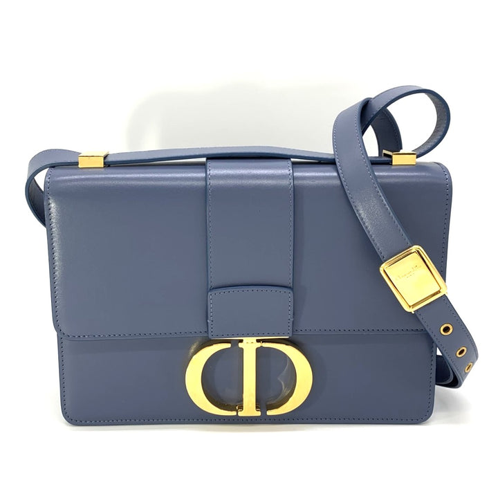 Dior クリスチャンディオール 30モンテーニュ 斜め掛けショルダーバッグ ブルー 青 レザー