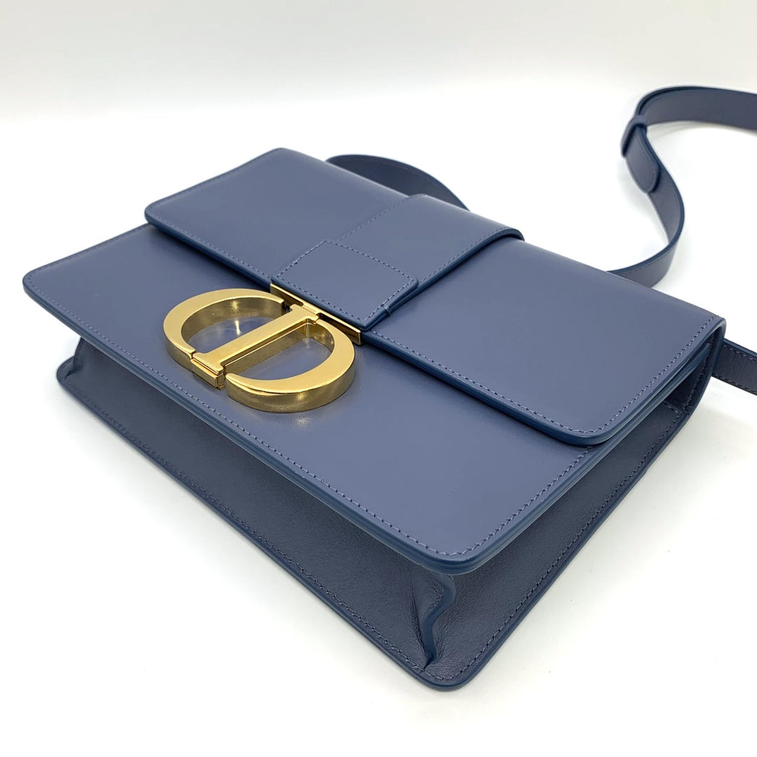 Dior クリスチャンディオール 30モンテーニュ 斜め掛けショルダーバッグ ブルー 青 レザー