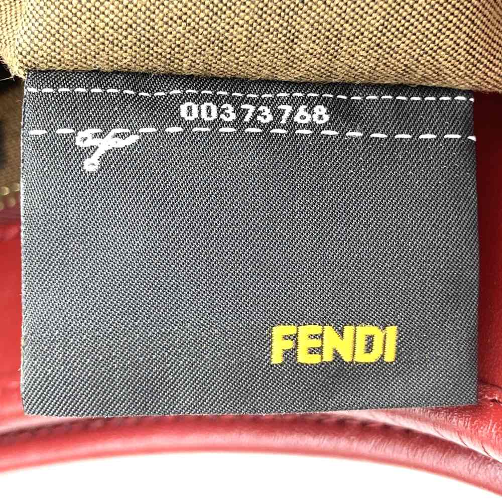 FENDI フェンディ 8BH156 ズッカ ハンドバッグ トートバッグ キャンバス ブラウン レッド