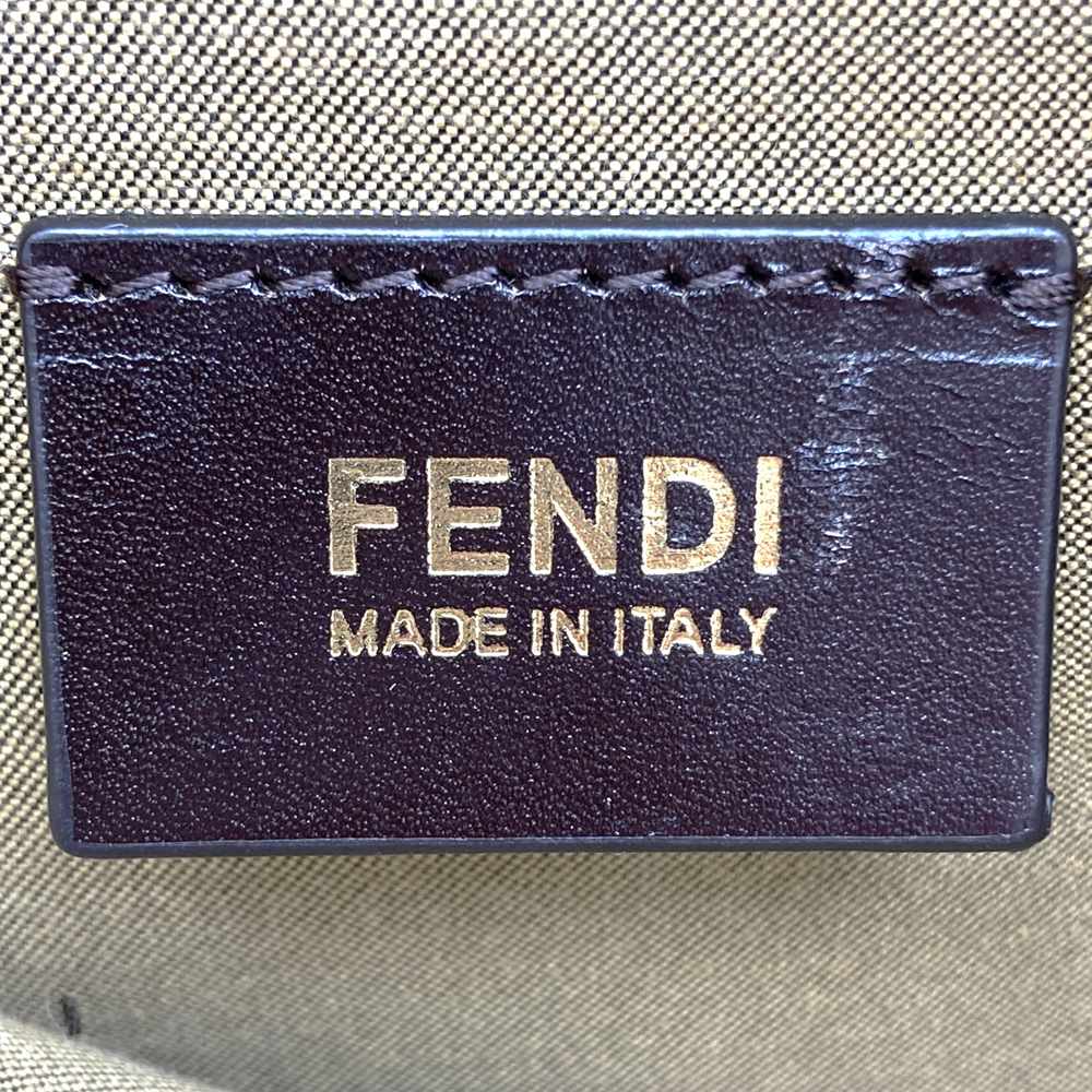 FENDI フェンディ 8BH156 ズッカ ハンドバッグ トートバッグ キャンバス ブラウン レッド