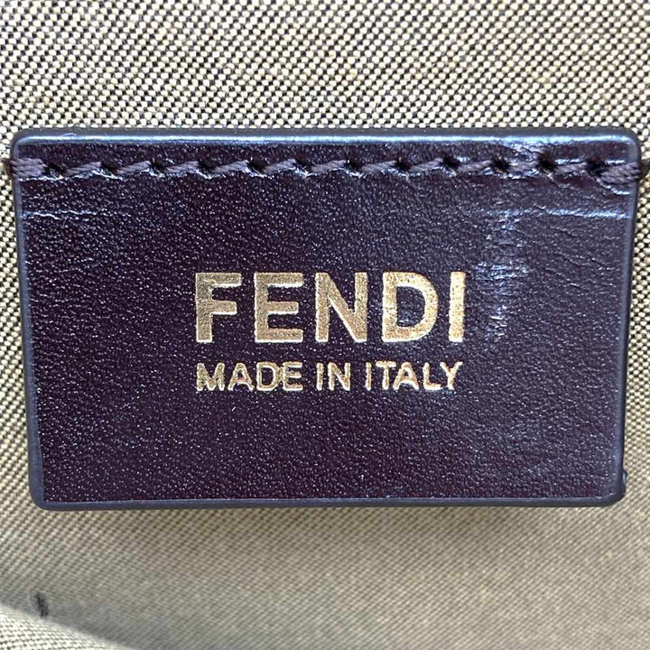 FENDI フェンディ 8BH156 ズッカ ハンドバッグ トートバッグ キャンバス ブラウン レッド