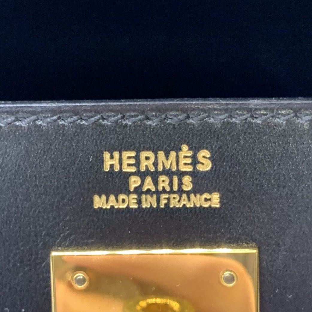 HERMES エルメス ケリー32 ハンドバッグ 外縫い セリエ ○Y刻印 ボックスカーフ ブラック
