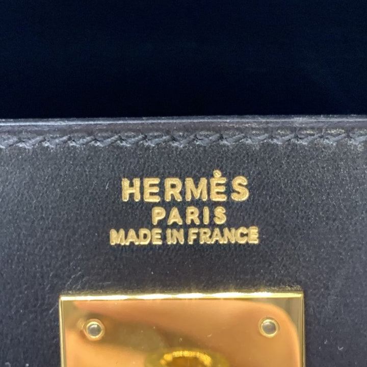 HERMES エルメス ケリー32 ハンドバッグ 外縫い セリエ ○Y刻印 ボックスカーフ ブラック
