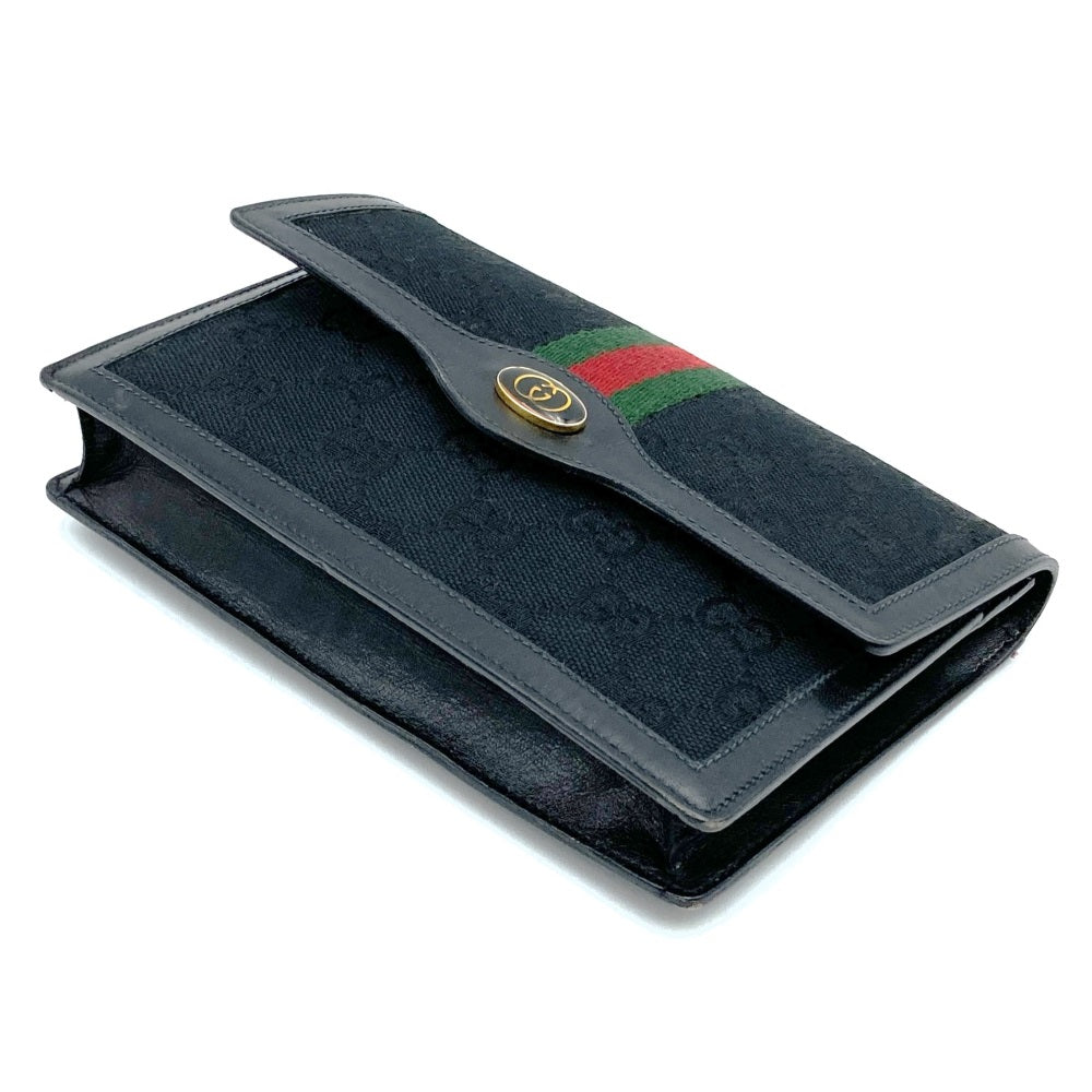 GUCCI グッチ オールドグッチ ヴィンテージ グッチパフューム シェリーライン GGキャンバス ポーチ ブラック