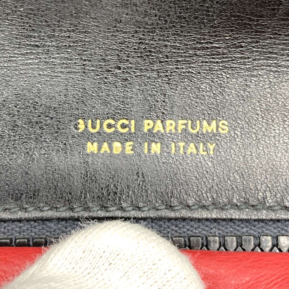 GUCCI グッチ オールドグッチ ヴィンテージ グッチパフューム シェリーライン GGキャンバス ポーチ ブラック
