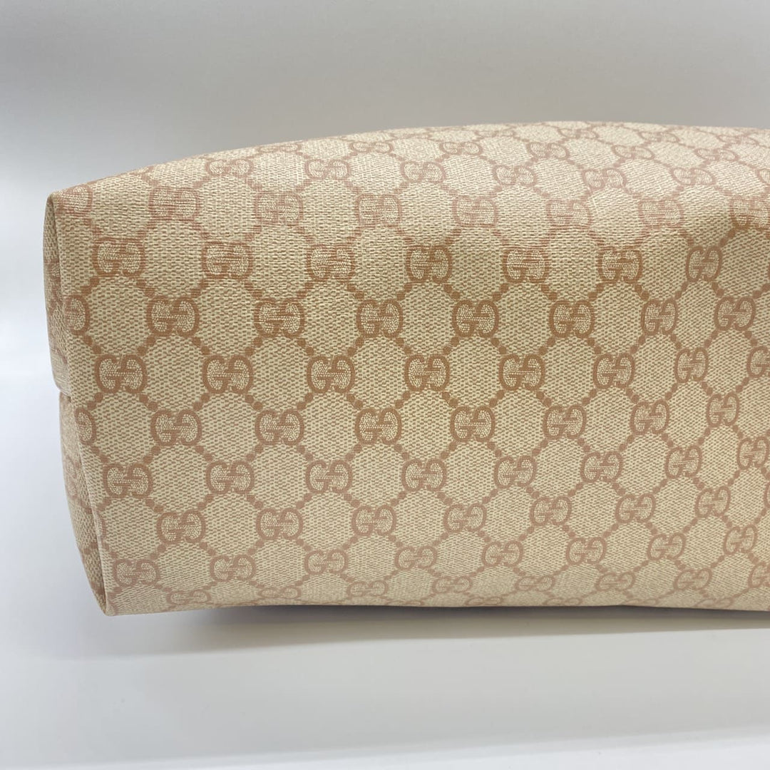 GUCCI グッチ 211120 GGスプリーム トートバッグ PVC ピンクベージュ ヴィンテージ