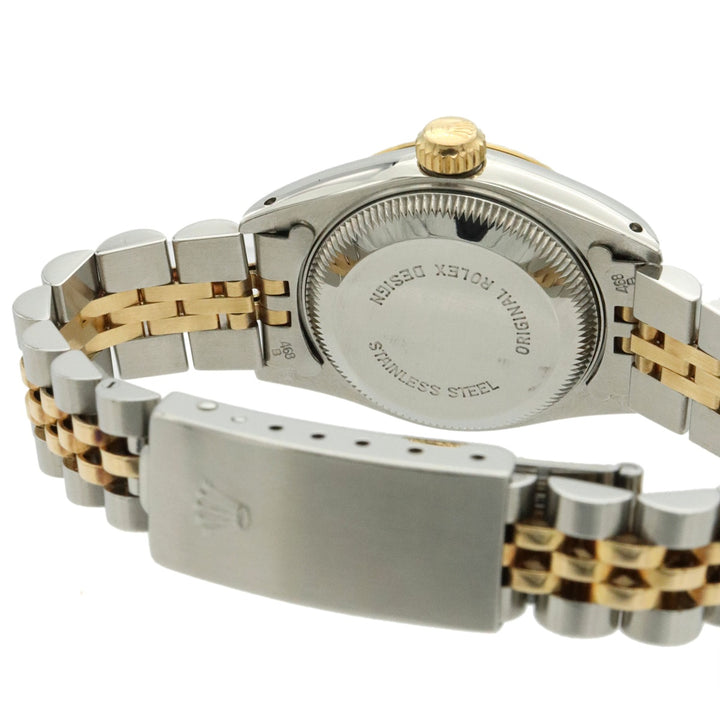 美品 ROLEX ロレックス デイトジャスト 69173G 腕時計 自動巻き 10Pダイヤ K18 イエローゴールド ブラック