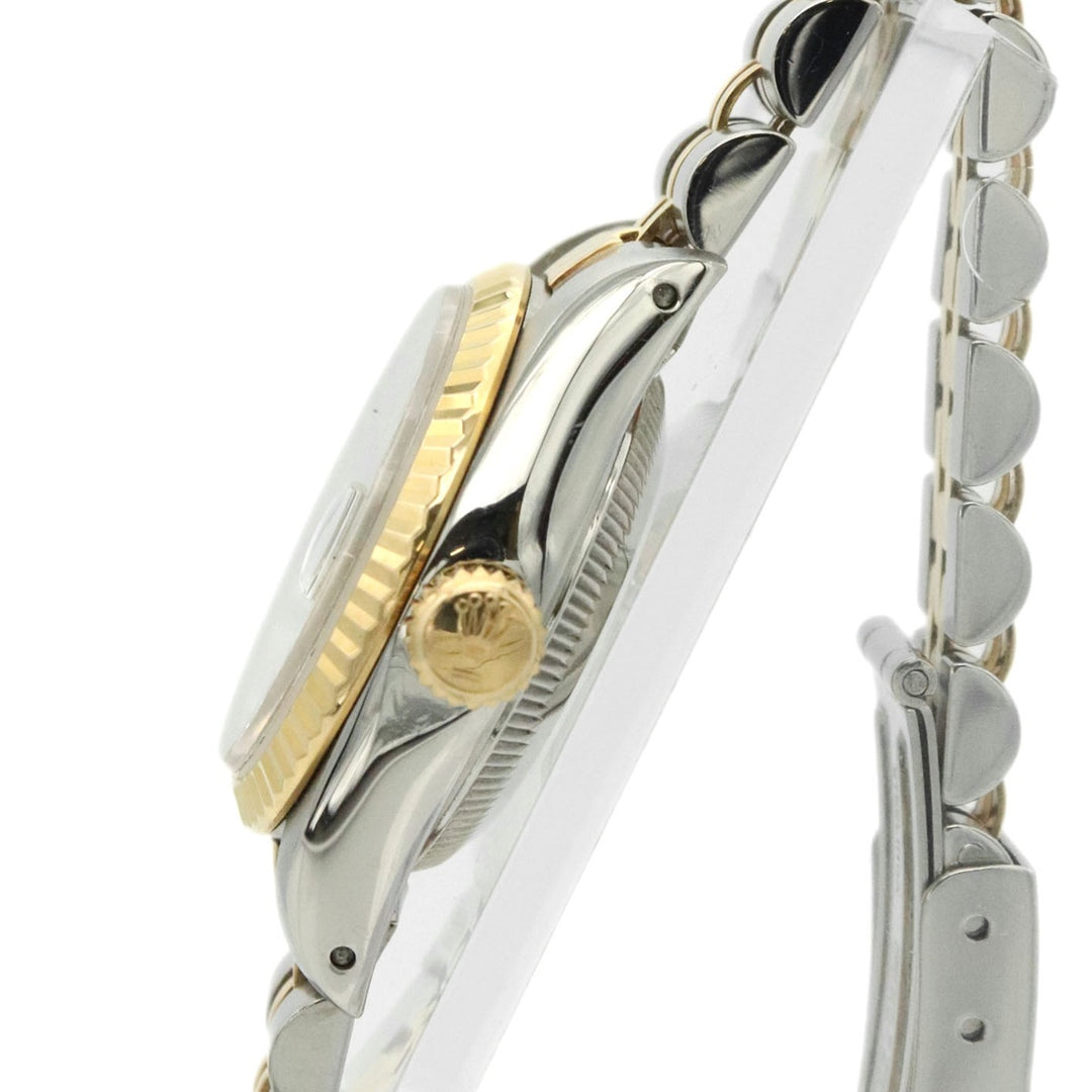 美品 ROLEX ロレックス デイトジャスト 69173G 腕時計 自動巻き 10Pダイヤ K18 イエローゴールド ブラック