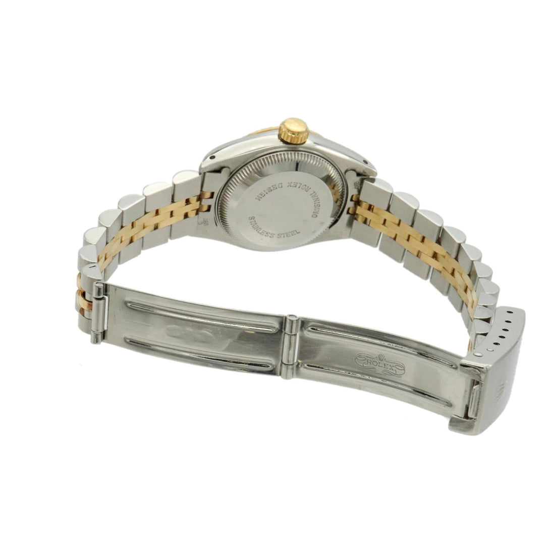 美品 ROLEX ロレックス デイトジャスト 69173G 腕時計 自動巻き 10Pダイヤ K18 イエローゴールド ブラック