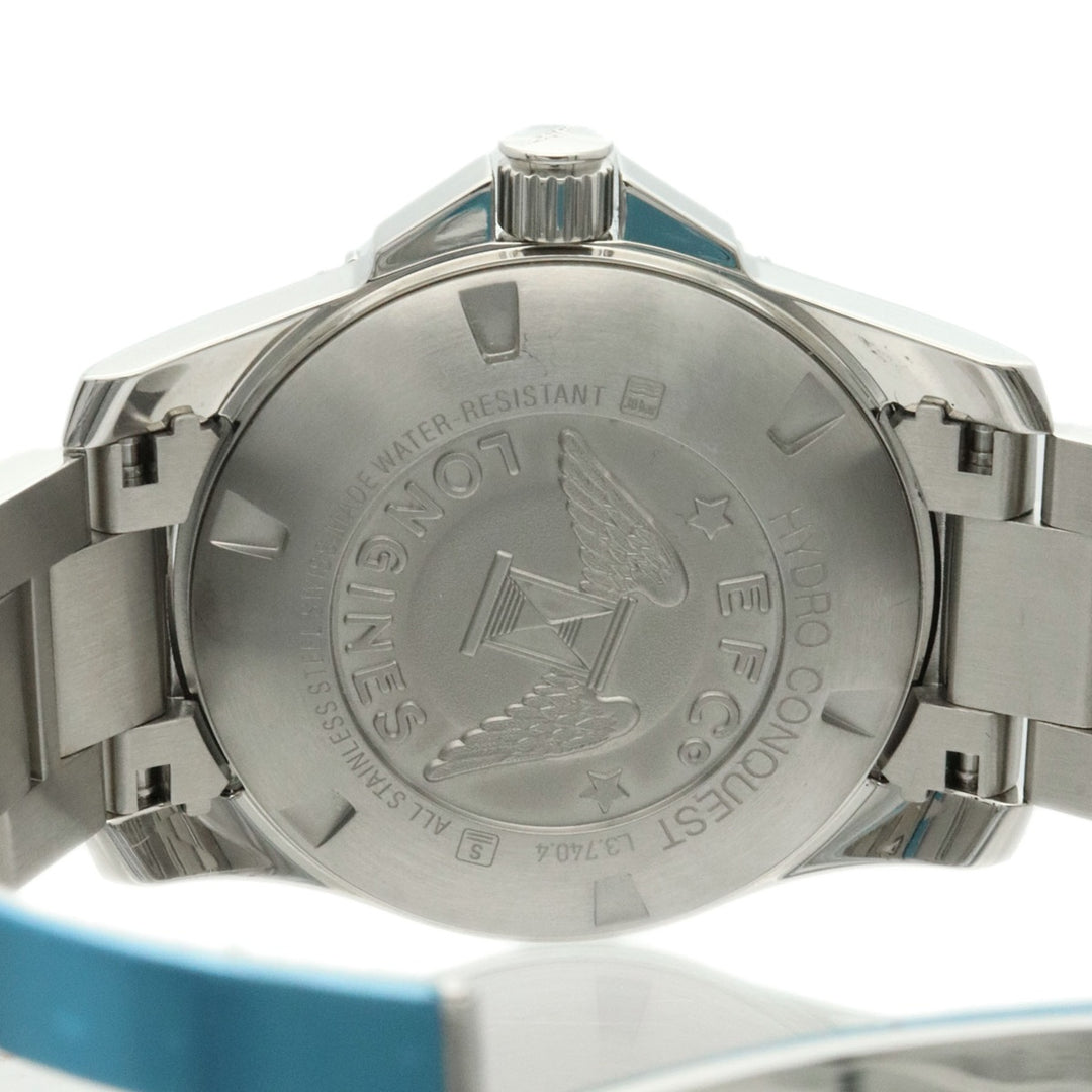 美品 LONGINES ロンジン L3.740.4.56.6 ハイドロコンクエスト 腕時計 QZ ブラック メンズ