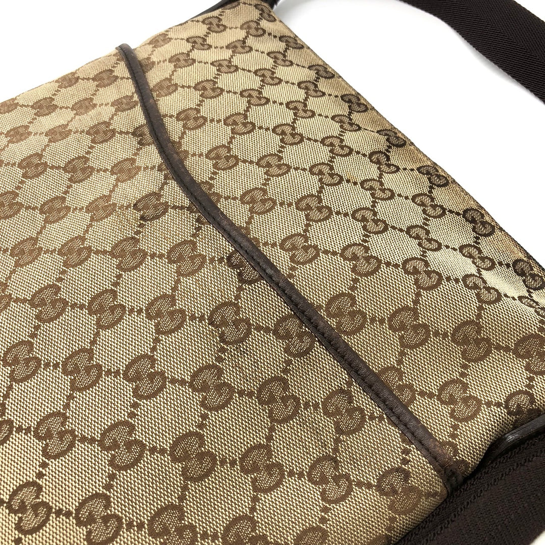GUCCI グッチ 145857 ショルダーバッグ パンチング GGキャンバス ブラウン