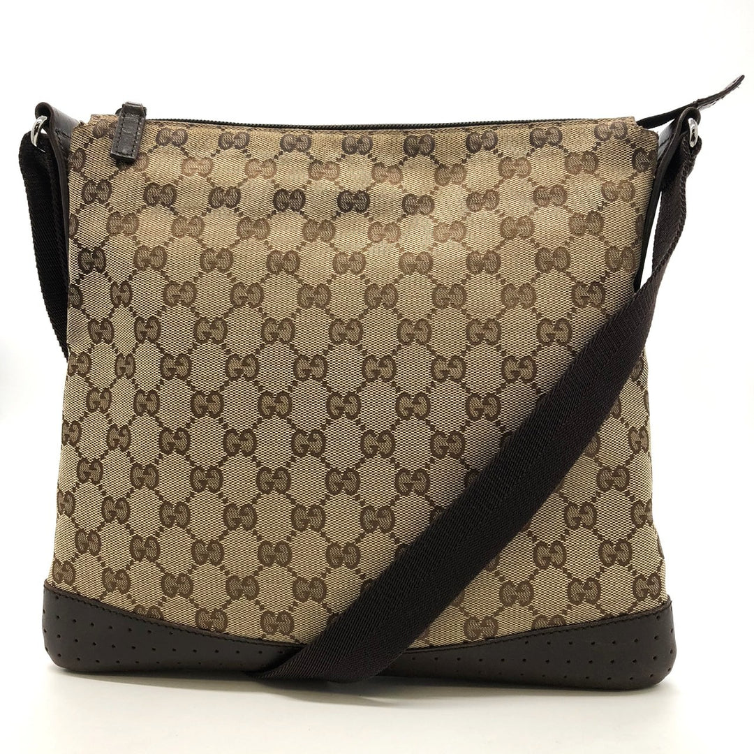 GUCCI グッチ 145857 ショルダーバッグ パンチング GGキャンバス ブラウン