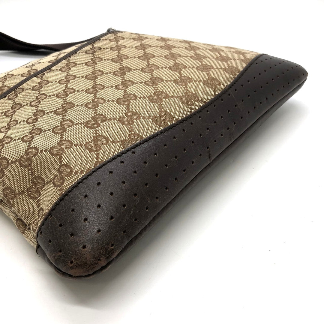 GUCCI グッチ 145857 ショルダーバッグ パンチング GGキャンバス ブラウン