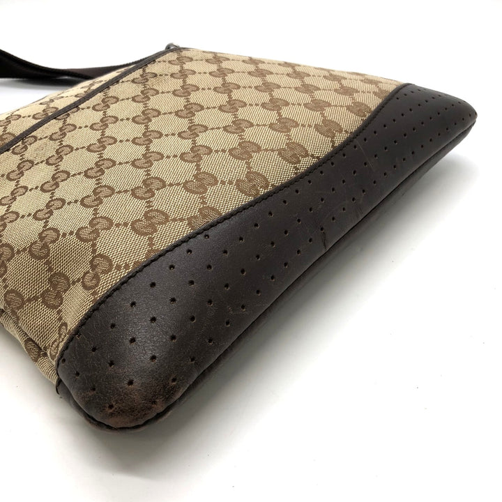GUCCI グッチ 145857 ショルダーバッグ パンチング GGキャンバス ブラウン