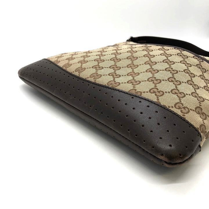 GUCCI グッチ 145857 ショルダーバッグ パンチング GGキャンバス ブラウン