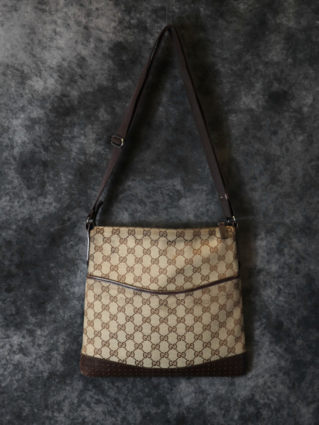 GUCCI グッチ 145857 ショルダーバッグ パンチング GGキャンバス ブラウン