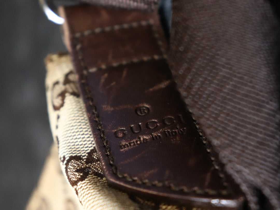 GUCCI グッチ 145857 ショルダーバッグ パンチング GGキャンバス ブラウン