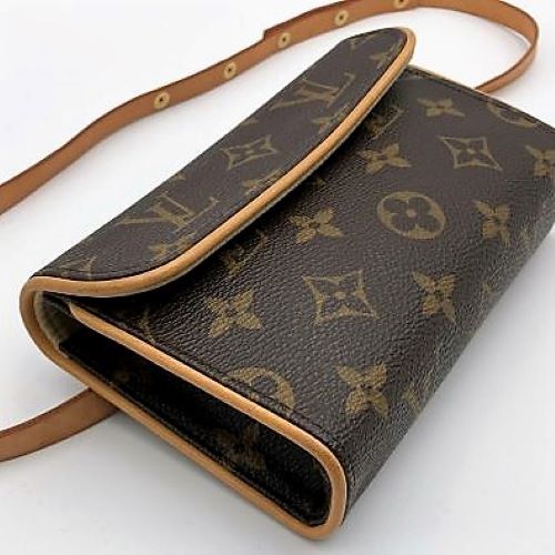【美品】 LOUIS VUITTON ルイ・ヴィトン ポシェットフロランティーヌ モノグラム ウエストバッグ ポーチ ブラウン M51855
