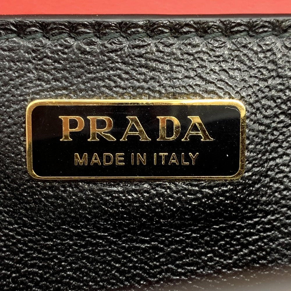 PRADA プラダ カイエ 斜め掛け ミニショルダーバッグ サフィアーノレザー レッド/ブラック/ゴールド 赤/黒