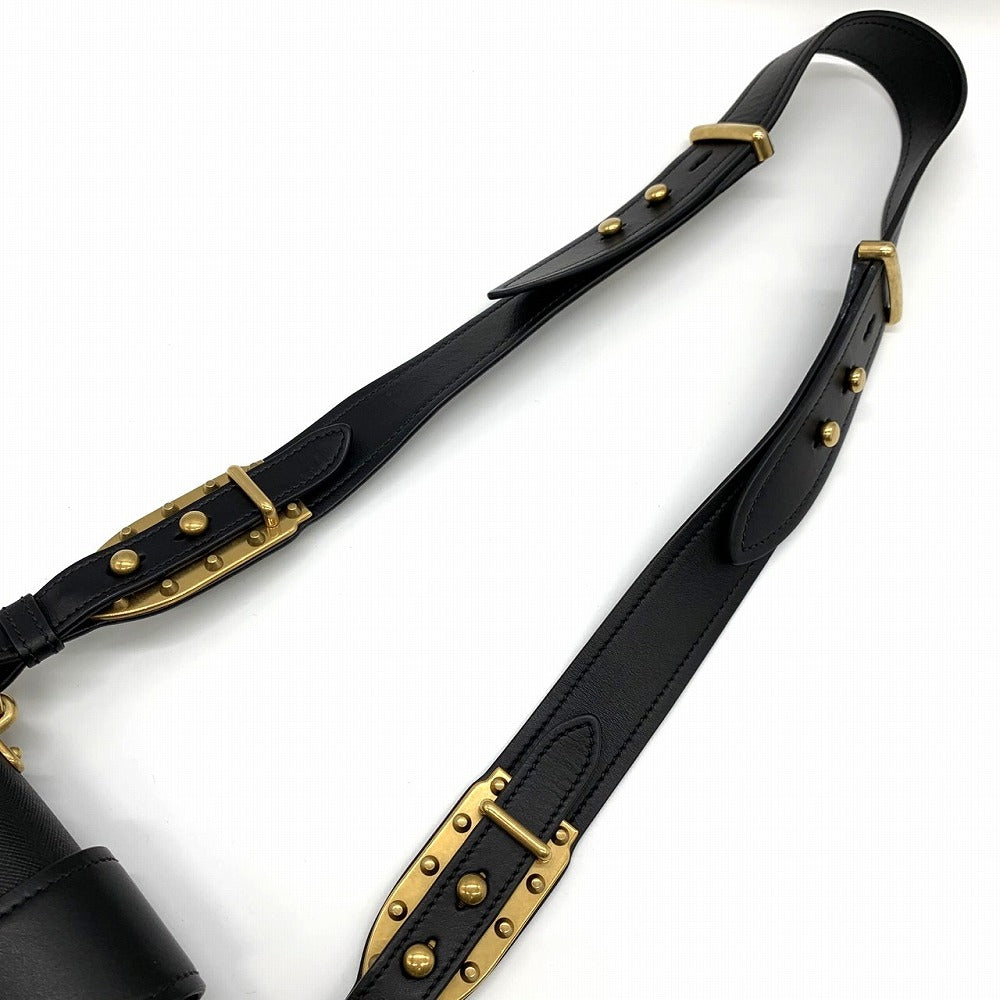 PRADA プラダ カイエ 斜め掛け ミニショルダーバッグ サフィアーノレザー レッド/ブラック/ゴールド 赤/黒