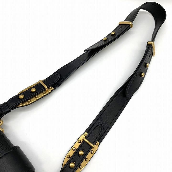 PRADA プラダ カイエ 斜め掛け ミニショルダーバッグ サフィアーノレザー レッド/ブラック/ゴールド 赤/黒
