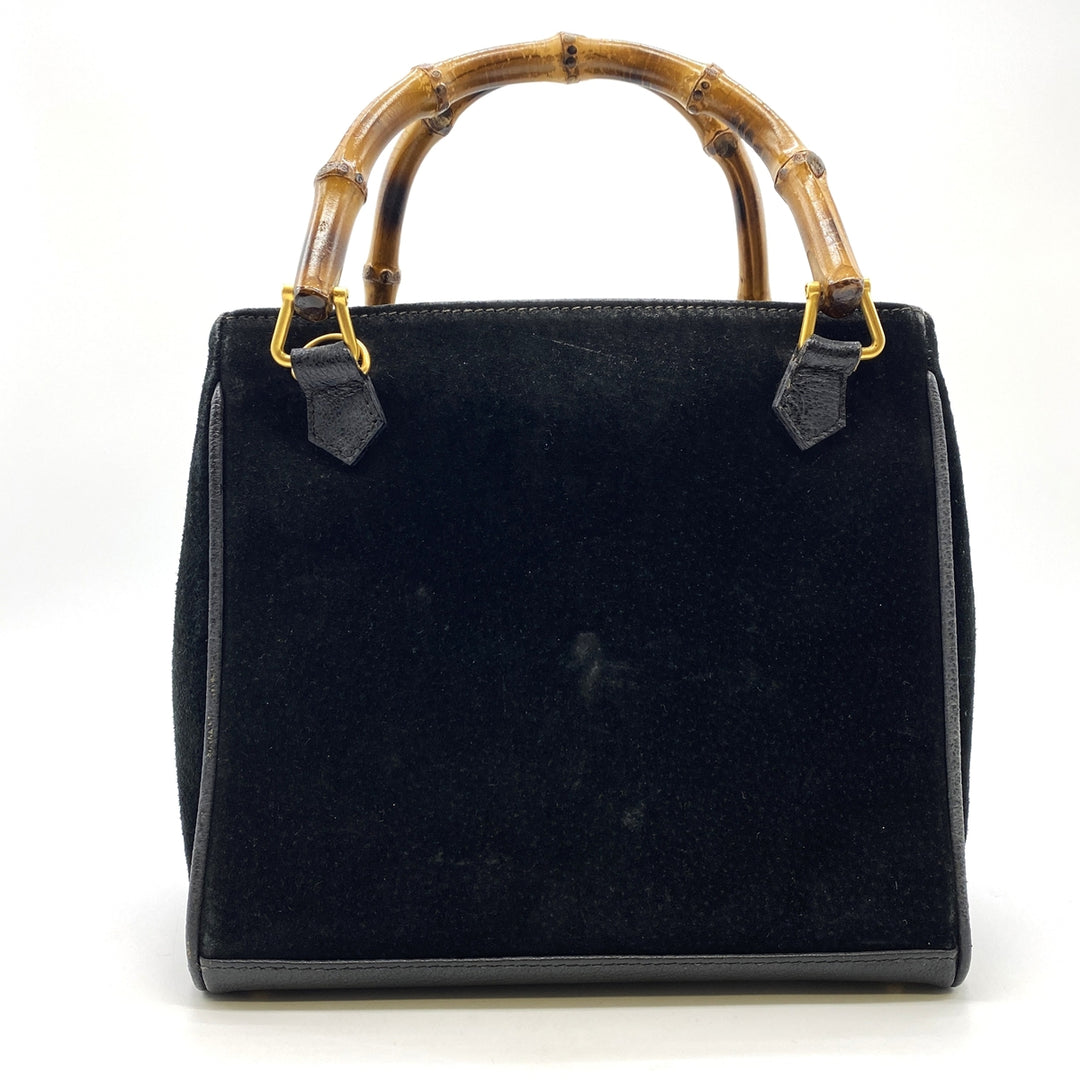 GUCCI グッチ 000 122 0316 バンブー ハンドバッグ スウェード ブラック